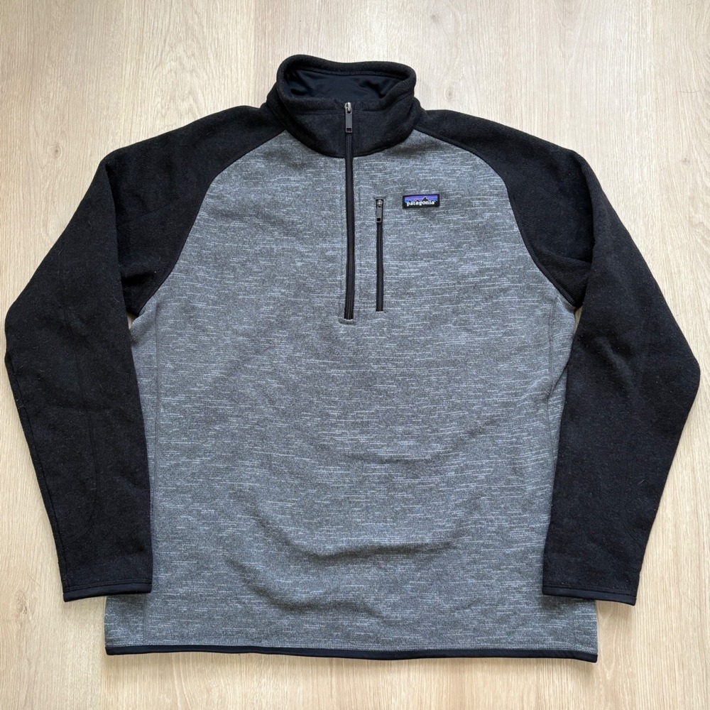 Patagonia Better Sweater 1/4 Zip Fleece Pullover Mens XL Grey Black 25522 FA16